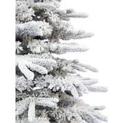 Fraser Hill Farm 7.5-Ft Flocked Mountain Pine Artificial Christmas Tree, FFMP075-0SN