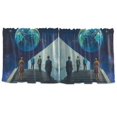 thumbnail image 7 of Yayeee Kitchen Curtains Set of 2 Light Filtering 57"x24" Over Sink Window Panels, Blue Planet, 7 of 7