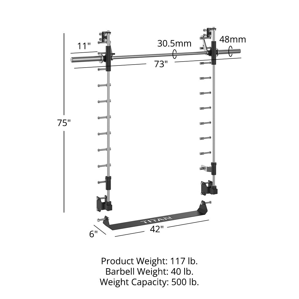 Titan Fitness X-3 Series 80" Smith Machine Power Rack Attachment, 500 LB Capacity
