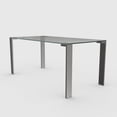 thumbnail image 6 of 66.9" Modern Clear Glass Dining Table for 6–8 People, Clear Rectangle Tempered Glass Top with Metal Legs, Minimalist Kitchen & Dining Room Table, 6 of 6