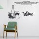 thumbnail image 3 of Decoración de pared con tema de vino ANGGREK Arte Del Hierro moderno Negro, 3 of 7
