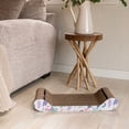 thumbnail image 6 of THE LICKER STORE Rini 23.75" Modern Cardboard Lounge Bed Cat Scratcher with Built-In Bell Toys and Catnip, White/Multi, CSR1003A, 6 of 9