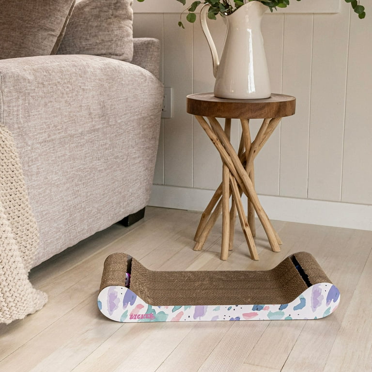 Vivicreate Cat Scratching Board Set - 5 Piece High-Density Cardboard Scratcher With Reversible Lounge Bed