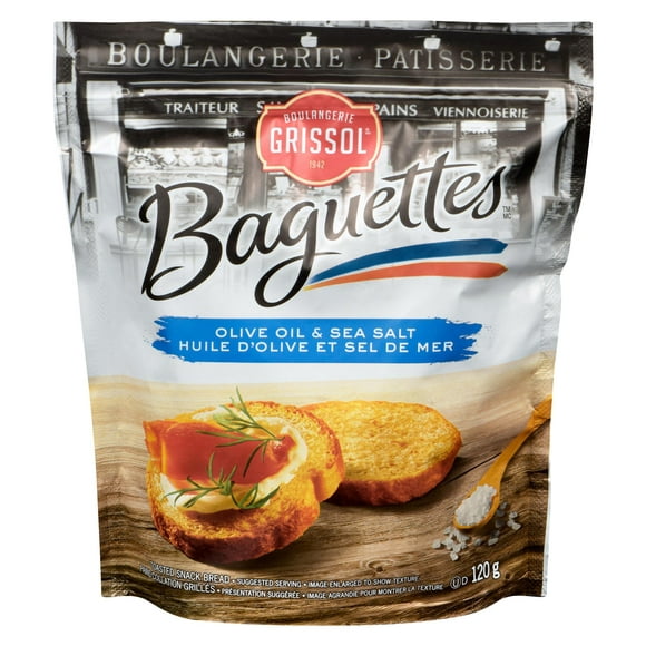 Boulangerie Grissol Baguettes Olive Oil & Sea Salt, Dare, 120 g