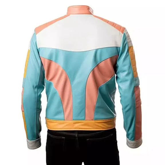 Abez Men Motorcycle Pure Lambskin Baby Pink Light Blue White Colorful Leather Jacket Party Wear Jacket
