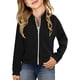thumbnail image 4 of Cowsor Girls Bomber Jacket Coat Casual Stand Collar Zip Up Lightweight Fall Fashion Jackets Outfits with Pockets, 4 of 7