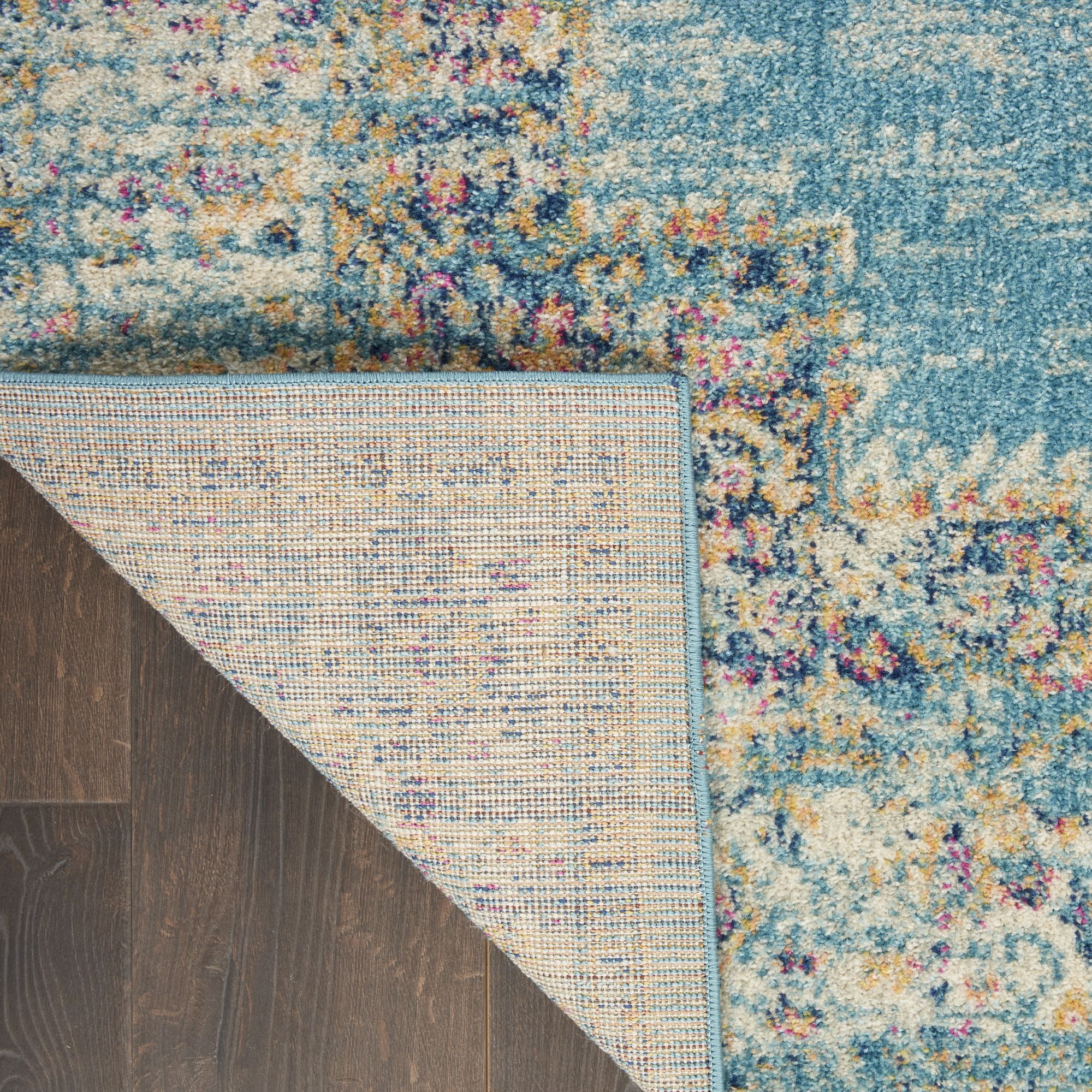 Nourison Passion Medallion Bohemian Indoor Rug Light Blue 1'10" x 6'