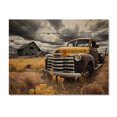 thumbnail image 3 of Designart "Rustic Rides Yellow Pickup Truck Exploration I" Transportation Print on Natural Pine Wood, 3 of 5