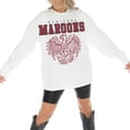 thumbnail image 2 of Women's Gameday Couture White UChicago Maroons Big Goals Oversized Long Sleeve T-Shirt, 2 of 5