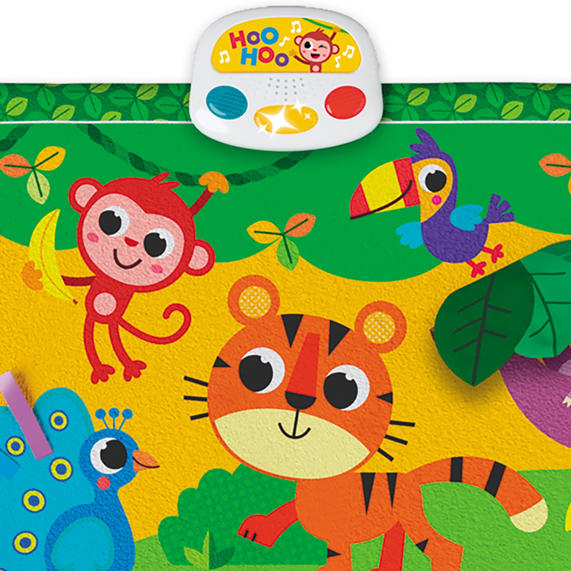 Kids Hits: Touch & Play Mat - Jungle Pals - 31.5 x 23.6" Sensory Floor Pad, Lights-Animal Sounds-Songs Module, Tactile Learning Toy, Baby-Toddler 6Mo+