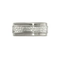 thumbnail image 2 of Gem & Harmony Mens Titanium and Sterling Silver 9mm Pattern Brushed Band Ring for Men, 2 of 5