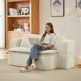 thumbnail image 6 of MAYEERTY Convertible Plush Sofa Bed, Modern Folding Compression Sleeper Couch for Living Room, 75*41*26"Cream, 6 of 16