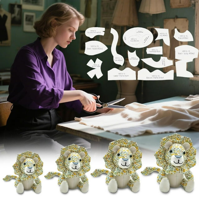 DIY Floral Plush Sewing Pattern Kit Template With Pre Cut Shapes Easy To Follow Instructions For Handmade Stuffed Toy Ideal For Craft Enthusiasts & Beginner