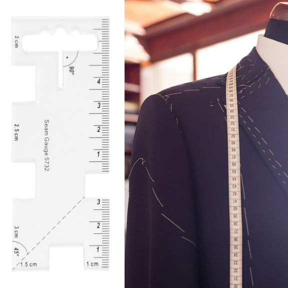 Masteelf Nonslip Acrylic Patchwork Ruler for Accurate Measuring and Sewing Projects White 12 x 6 Inches