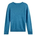 thumbnail image 4 of SGMVNU Sweaters for Women Crewneck Long Sleeve Soft Knit Pullovers Sweater Blouse Fall Dressy Casual Pullover Tops(Sky Blue, L), 4 of 4