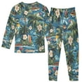 thumbnail image 2 of RMDQTR Cotton Pajama Set - 95% Cotton Soft Breathable Elastic Waist Round Neck Sleepwear for 18M-8Y Beautiful Hawaiian, 2 of 7