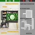 thumbnail image 3 of Homieasy 48'' Makeup Vanity with Hutch, White Bedroom Vanity with Charging Station and LED, Tall Vanity Table with Pegboard, Mirror, 5 Big Drawers & Shelves, Cabinet, Bedroom Dressing Tables, Black, 3 of 6