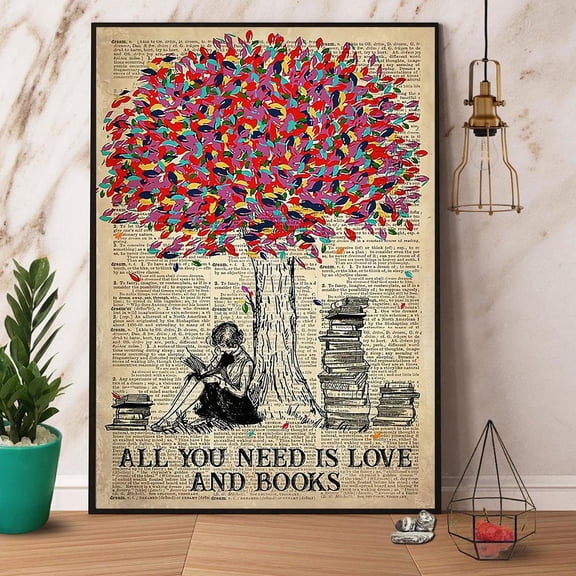 All You Need Is Love And Book Dictionary Paper Poster No Frame Matte Wall Art Decor 11 x 17 Inch Poster
