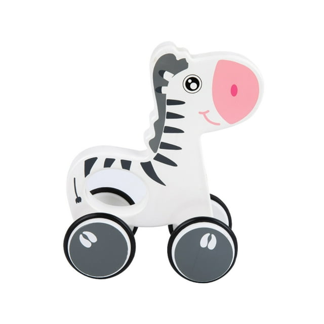 A Zebra Hand Push Tractor Pull Cord Rope Toy Wooden Walk Behind Toy For Toddlers Kids Early Learning Walking Toy Fine Motor Skills Development Pull Along Toy For Indoor Outdoor Play Educat