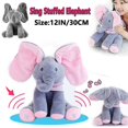 thumbnail image 1 of Jouet en Peluche Bébé Éléphant Peek-a-boo Parlant Chantant Poupée Mignonne Musicale pour Enfants, 1 of 5