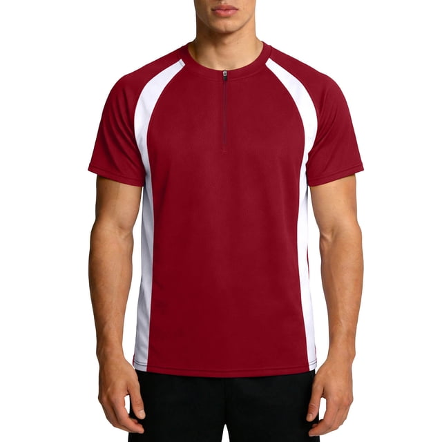 Short Sleeve T Shirt for Men Basketball Training Running Fitness Top Color Block Polyester