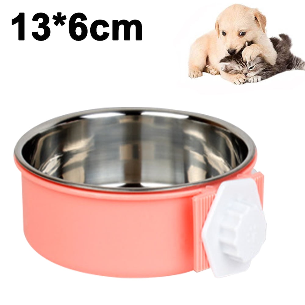 Pet Feeder Dog Bowl Stainless Steel Food Hanging Bowl Crates Cages Dog
