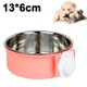 thumbnail image 1 of Jaula Cuenco de comida Mascota Colgante Jaula desmontable Cuencos de agua de comida de acero inoxidable para perros Gatos Animales pequeños Adepaton 220916-4, 1 of 9
