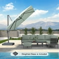 thumbnail image 3 of PURPLE LEAF 9 FT Outdoor Umbrella with Base Patio Cantilever Aluminum Umbrella with 3 Years Fade Resistance Recycled Fabric Offset Square with 360-degree Rotation for Deck Pool Garden, Mint Green, 3 of 13