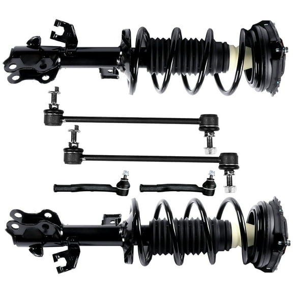 ECCPP Front Strut Spring Assembly, Stabilizer Bar Link, Tie Rod End Fit for 2007 2008 2009 2010 2011 2012 for Nissan Versa Set of 6