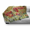 thumbnail image 3 of Fine Art Soft Flannel Fleece Throw Blanket, Poppy Blooms Meadow Opium Countryside Composition Idyllic Herbal Painting Print, Cozy Plush for Indoor and Outdoor Use, 70" x 90", Multicolor, by Ambesonne, 3 of 6