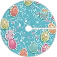 thumbnail image 1 of FMSHPON Easter Beautiful Easter Eggs Flower Floral Xmas Christmas Tree Skirt Stand Mat for Holiday Party Decoration Indoor Outdoor 36 inches, 1 of 6