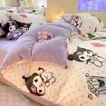 thumbnail image 3 of Kuromi-Juego de sábanas de cuatro piezas de terciopelo de leche grueso, Cinnamoroll Kawaii de estilo princesa, agradable a la piel, para invierno, 3 of 5