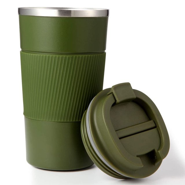 Taza de café de acero inoxidable 304, botella de agua antideslizante de silicona, taza térmica para regalo de escuela, viajes, hogar y oficina