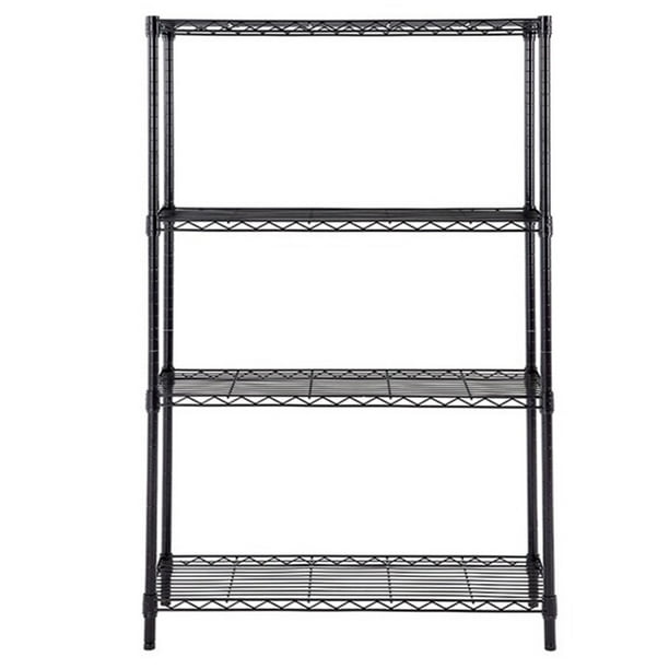 Hyper Tough 4 Tier Wire Shelf Unit, Black, 1400 lb. Capacity