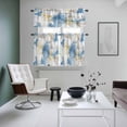 thumbnail image 4 of Blue Gray Ombre Kitchen Curtains Sets for Windows 24 Inch Length, Vintage Abstract Art Oil Painting Rod Pocket Window Treatments Tier Curtains and Valances Set for Bedroom/Bathroom, 4 of 8
