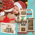 thumbnail image 5 of Lookfly 40.6 Inch Play Kitchen Set for Kids, Large Pretend Play Kitchen with Realistic Lights and Sounds, Simulation of Spray for Toddlers Girls Boys Gift, Brown, 5 of 8