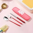 thumbnail image 7 of Ycandiee Travel Cutlery Set, Stainless Steel Cutlery 3 Pcs, Reusable Utensils Set with Case, Portable Silverware Lunch Box for Camping School Office, 7 of 7