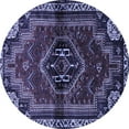 thumbnail image 1 of Ahgly Company Indoor Round Persian Blue Traditional Area Rugs, 5' Round, 1 of 4