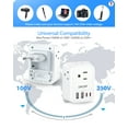 thumbnail image 6 of LENCENT European Travel Plug Adapter,USA to EU outlet adapter,Mutli Usb C Wall outlet extender Foldable Plug converter  with 4 Outlets 4 USB (2 C) Ports Charger, 6 of 8