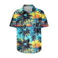 thumbnail image 3 of DJDLJWCJ Men's Casual Button Down Shirts Short Sleeve, Vacation Hawaiian Tops polo Shirts for Men Soft Summer Beach Shirts Sky Blue S, 3 of 4
