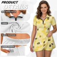 thumbnail image 4 of Psesaysky Bee Honey Print Tennis Dress for Women Golf Dresses with Pockets and Shorts Short Sleeve Quick Dry Workout Exercise Outfit 2 Pieces V-Neck Outfits with Collar, 4 of 7