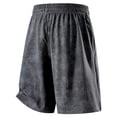 thumbnail image 5 of WIZUTIZ Men's Solid Color Casual Sports Elastic Waist Drawstring Pocket Shorts Polyester Relaxed Fit Lightweight Summer Athletic Bottoms for Outdoor Daily Wear, 5 of 5