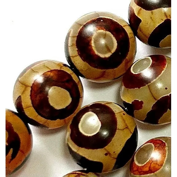 U8MO 12mm tibetan Mystical old Agate Gemstone Round Beads 15"