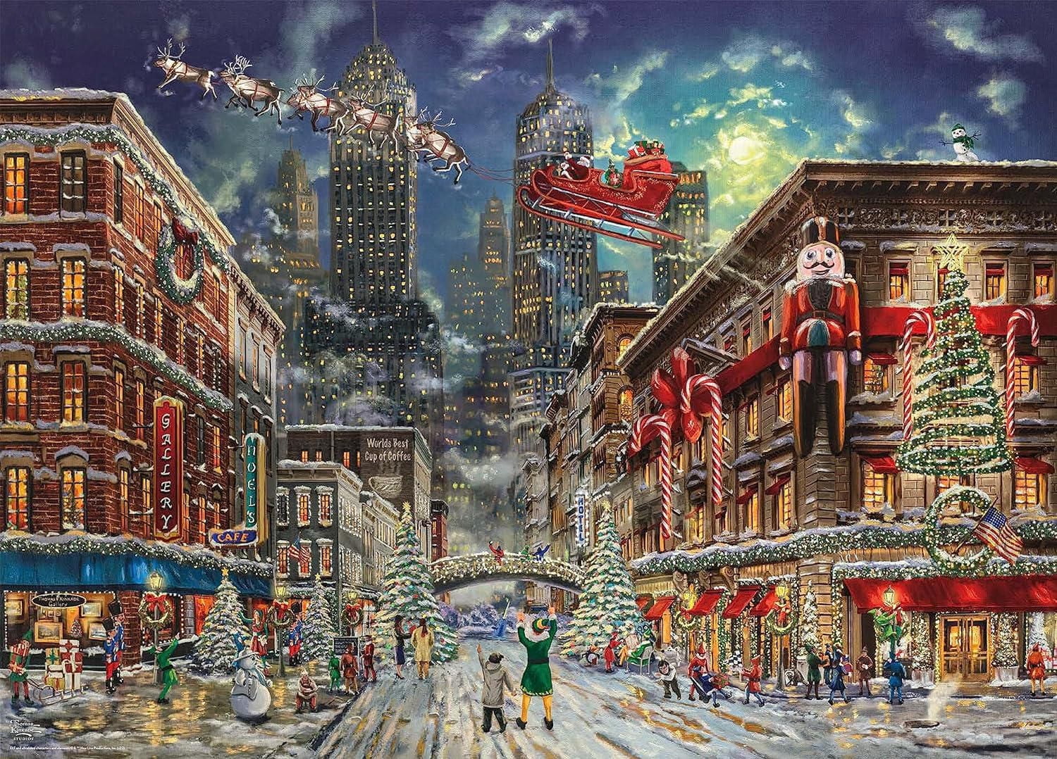 Ceaco Thomas Kinkade Elf 1000-Piece Interlocking Jigsaw Puzzle for Adults Ages 14+