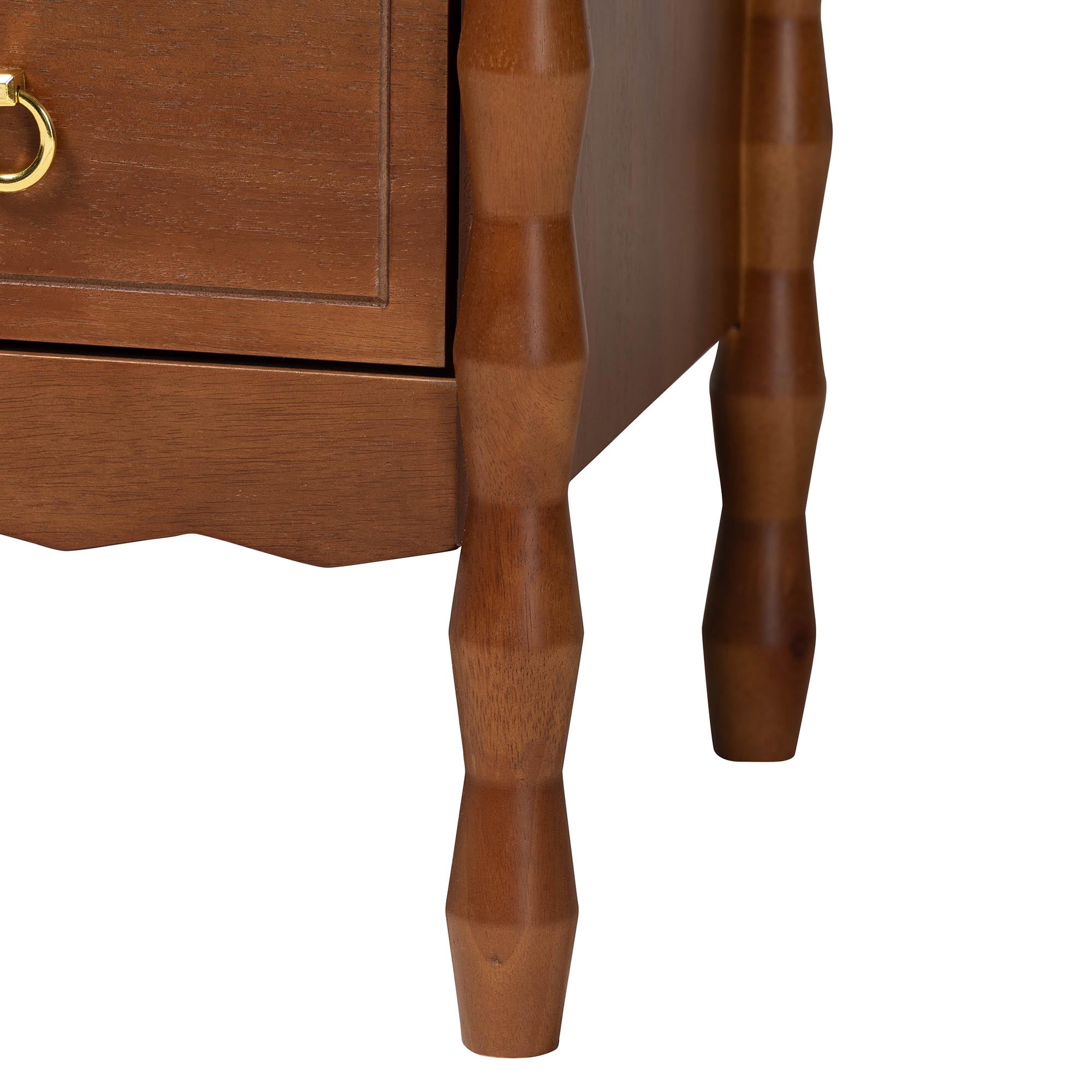 Baxton Studio Seamus Mid-Century Modern Chest, 4-Drawer, Walnut Brown