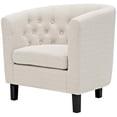 thumbnail image 3 of Modern Contemporary Urban Design Living Room Lounge Club Lobby Armchair and Loveseat Sofa Set, Fabric, Beige, 3 of 6