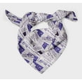 thumbnail image 3 of Bimba Purple Newspaper Mix Printed Pure Silk Scarf Neck Wrap Summer Hair Bandanas For Women 40 x 80 Inches, 3 of 6