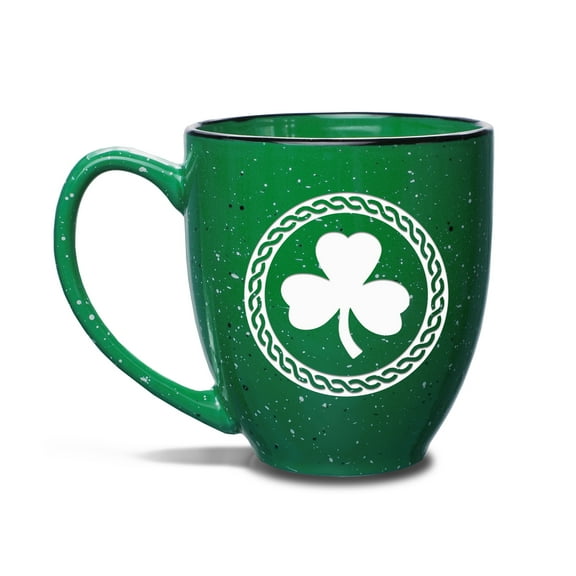 Shamrock Celtic Logo 15 oz Green Bistro Mug
