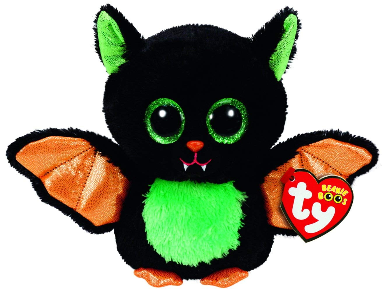 TY Beanie Boos Halloween - Beastie the Black Bat (Glitter Eyes) Small 6" Plush