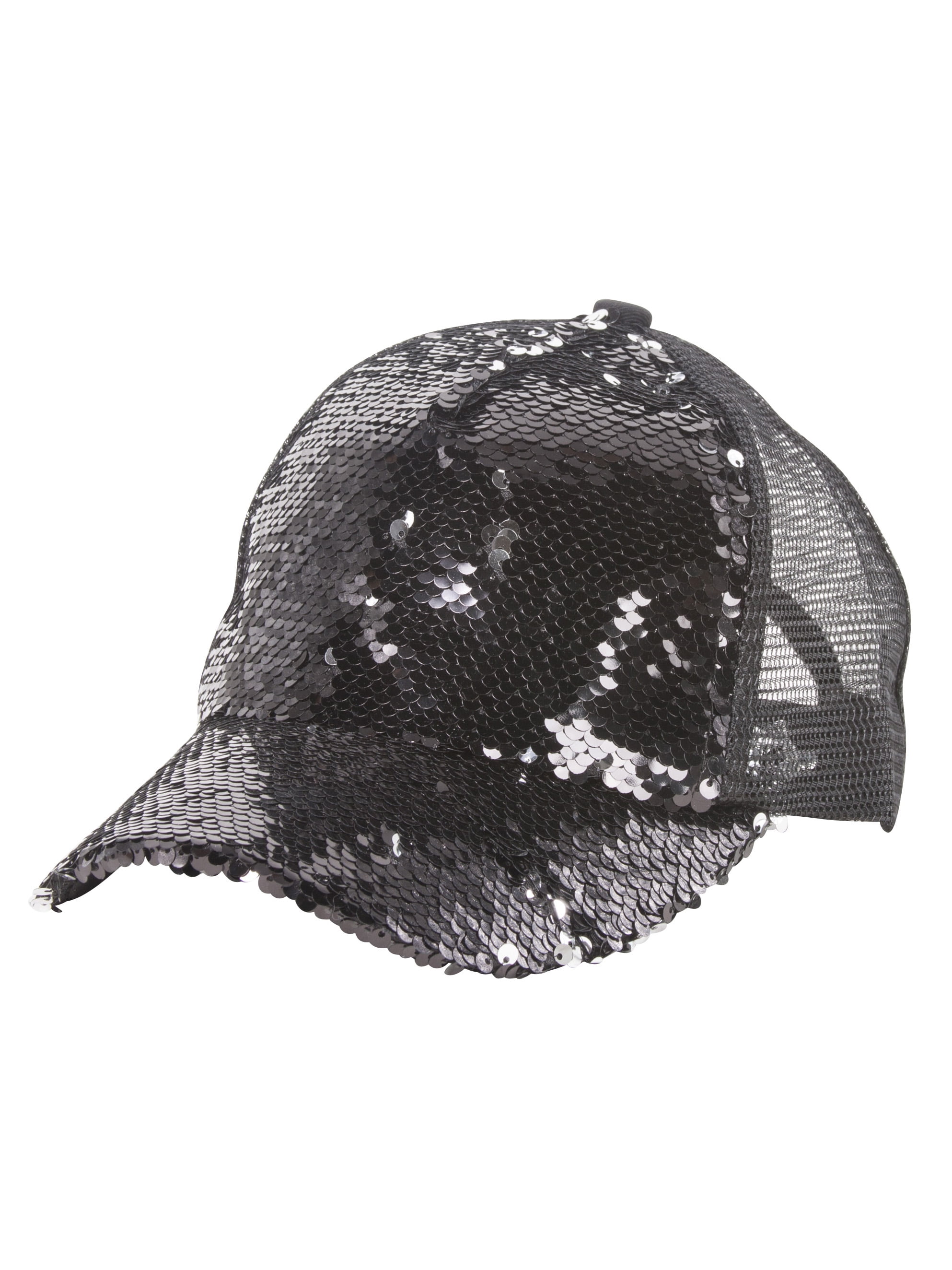 black sequin baseball cap